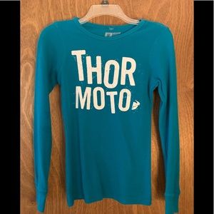 Thermal style long sleeve crew
